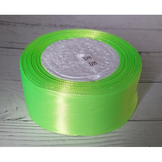 Ленты атласные однотонные 4 см (цв. люминесцентный зеленый 57)